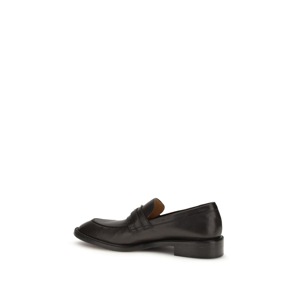 Mocassins à enfiler Bos Taurus en cuir de veau noir Versace