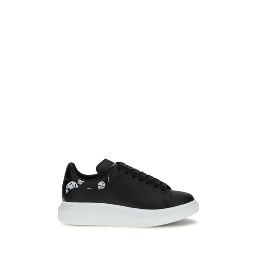 Alexander McQueen Sneakers Chunky in Pelle di Vitello Nera Bos Taurus