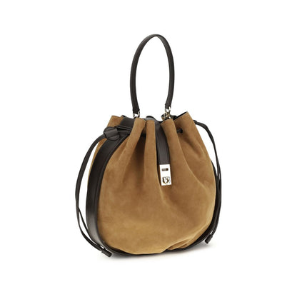 Sac à main Ferragamo Backet en cuir de veau marron Bos Taurus