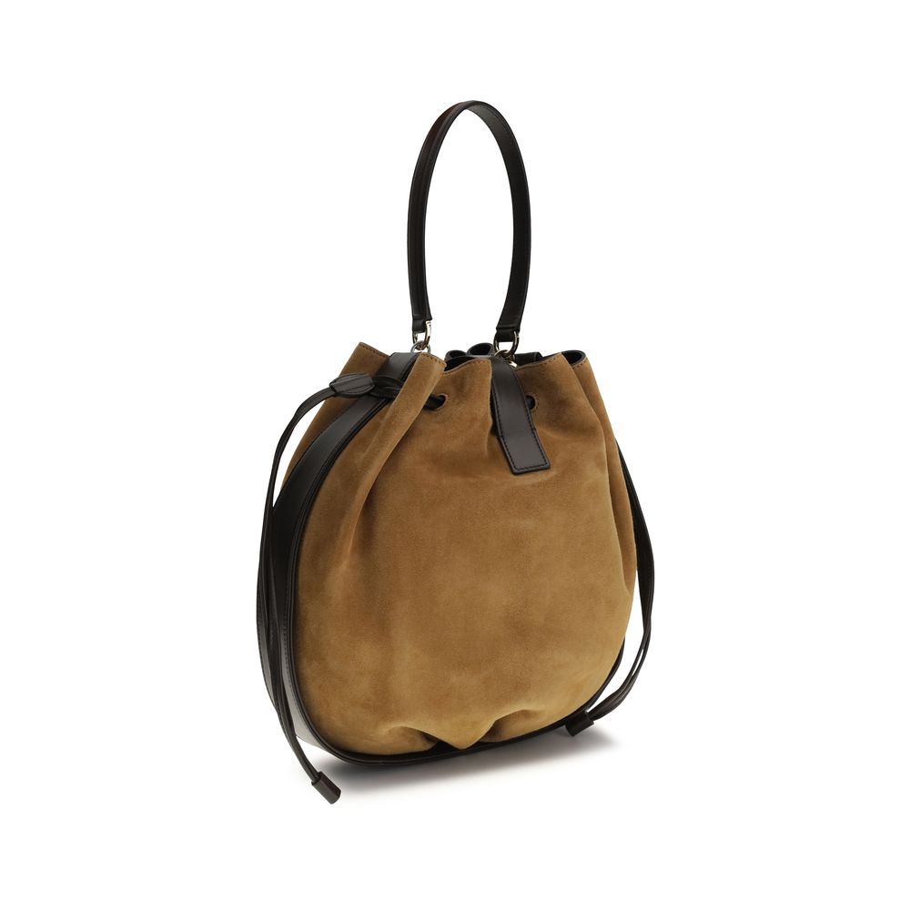 Sac à main Ferragamo Backet en cuir de veau marron Bos Taurus