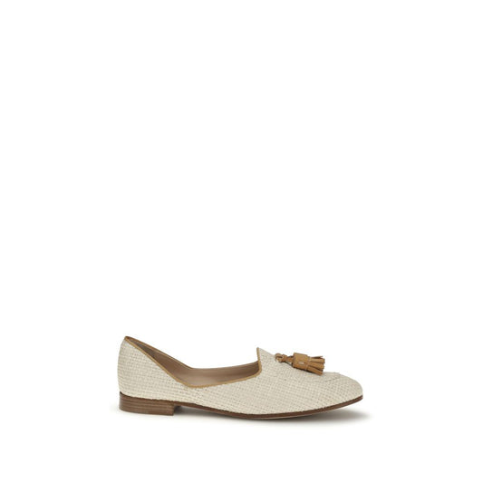 Mocassini slip-on Fratelli Rossetti in rafia beige