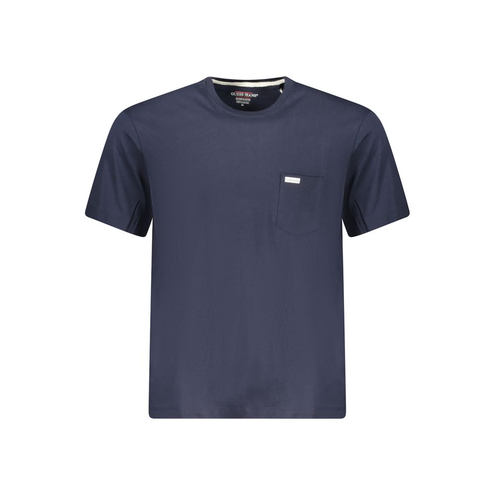 T-Shirt Uomo Guess Jeans Blu in Cotone Biologico