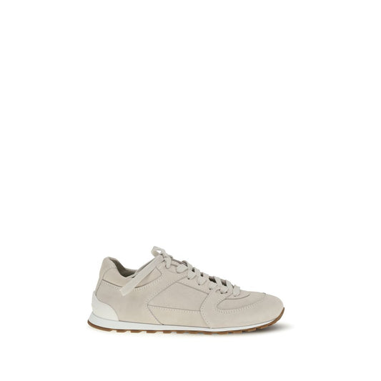 Brunello Cucinelli Sneakers Basse in Pelle di Vitello Beige Bos Taurus