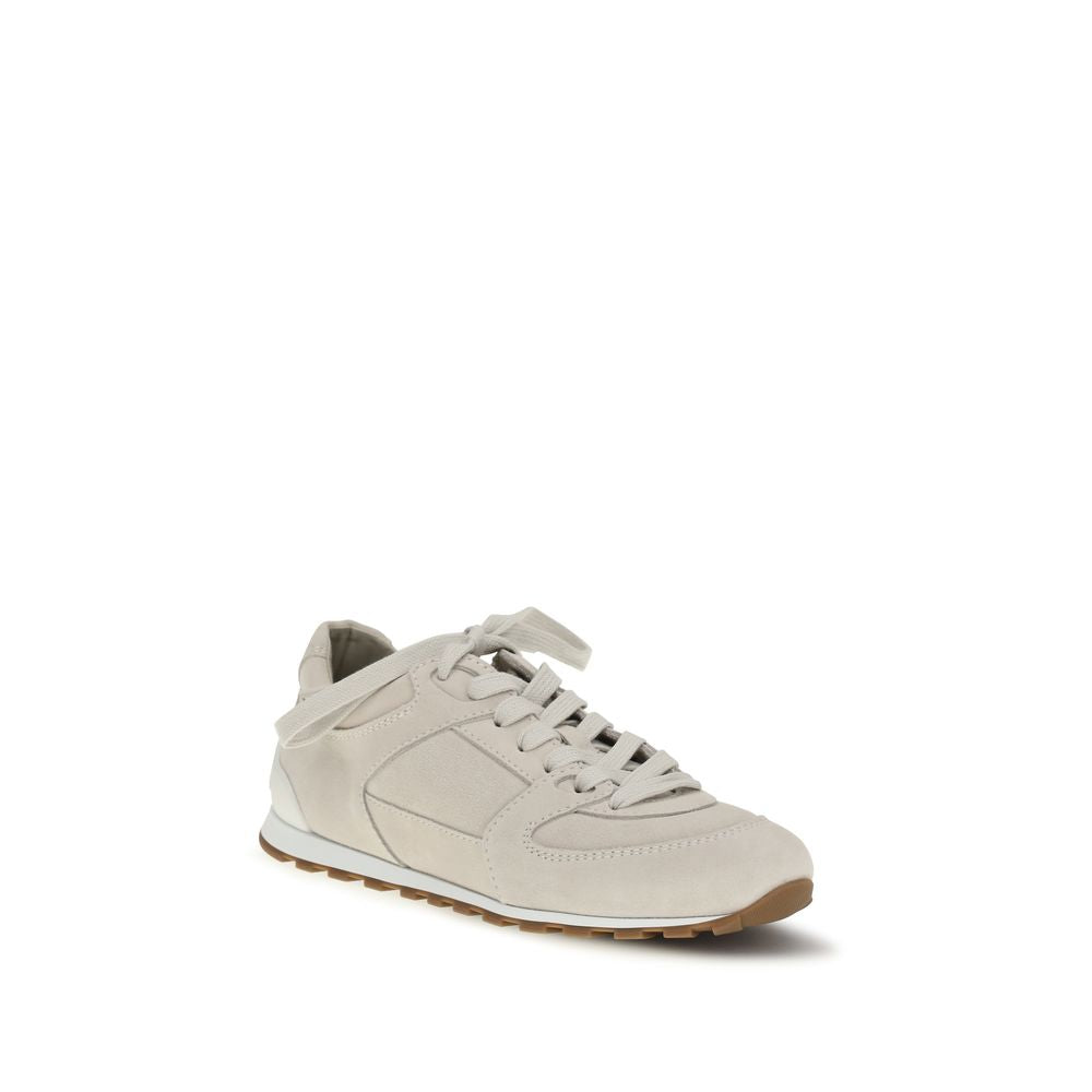 Brunello Cucinelli Sneakers Basse in Pelle di Vitello Beige Bos Taurus