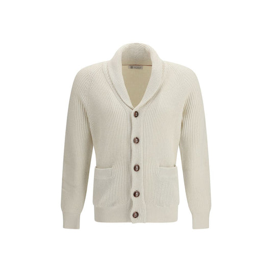 Cardigan Brunello Cucinelli in cotone beige
