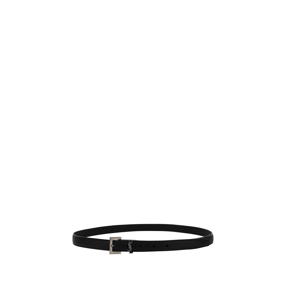 Ceinture fine Saint Laurent en agneau noir Ovis Aries Aries