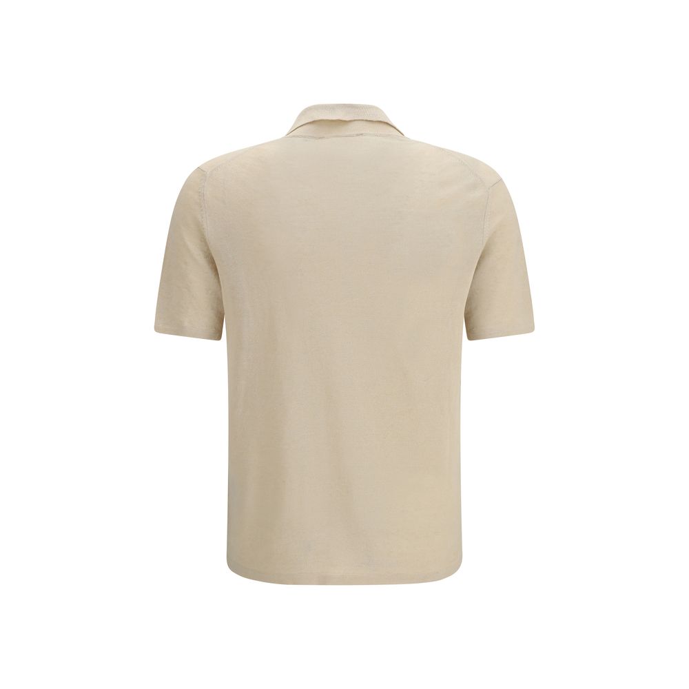 Polo Roberto Collina in Lino Beige