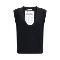 Extreme Cashmere Black Elastane Sleeveles Sweater