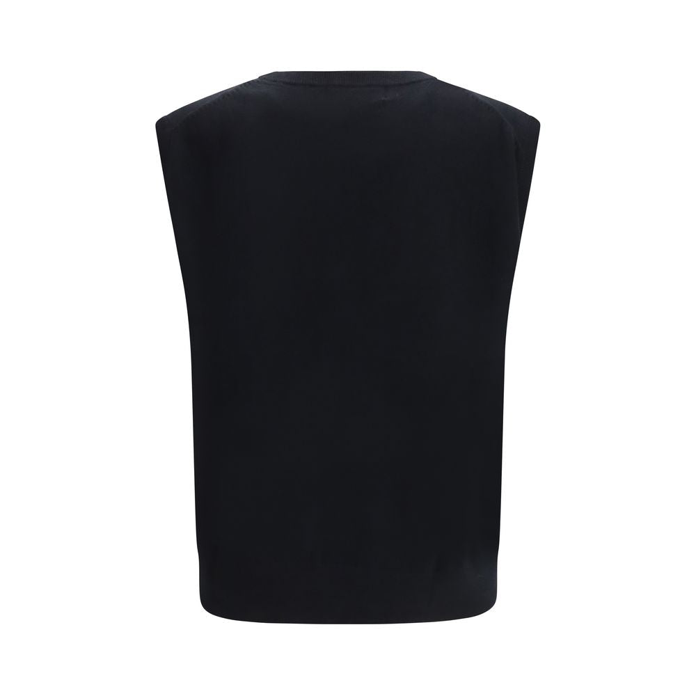 Pull sans manches en cachemire et élasthanne noir Extreme