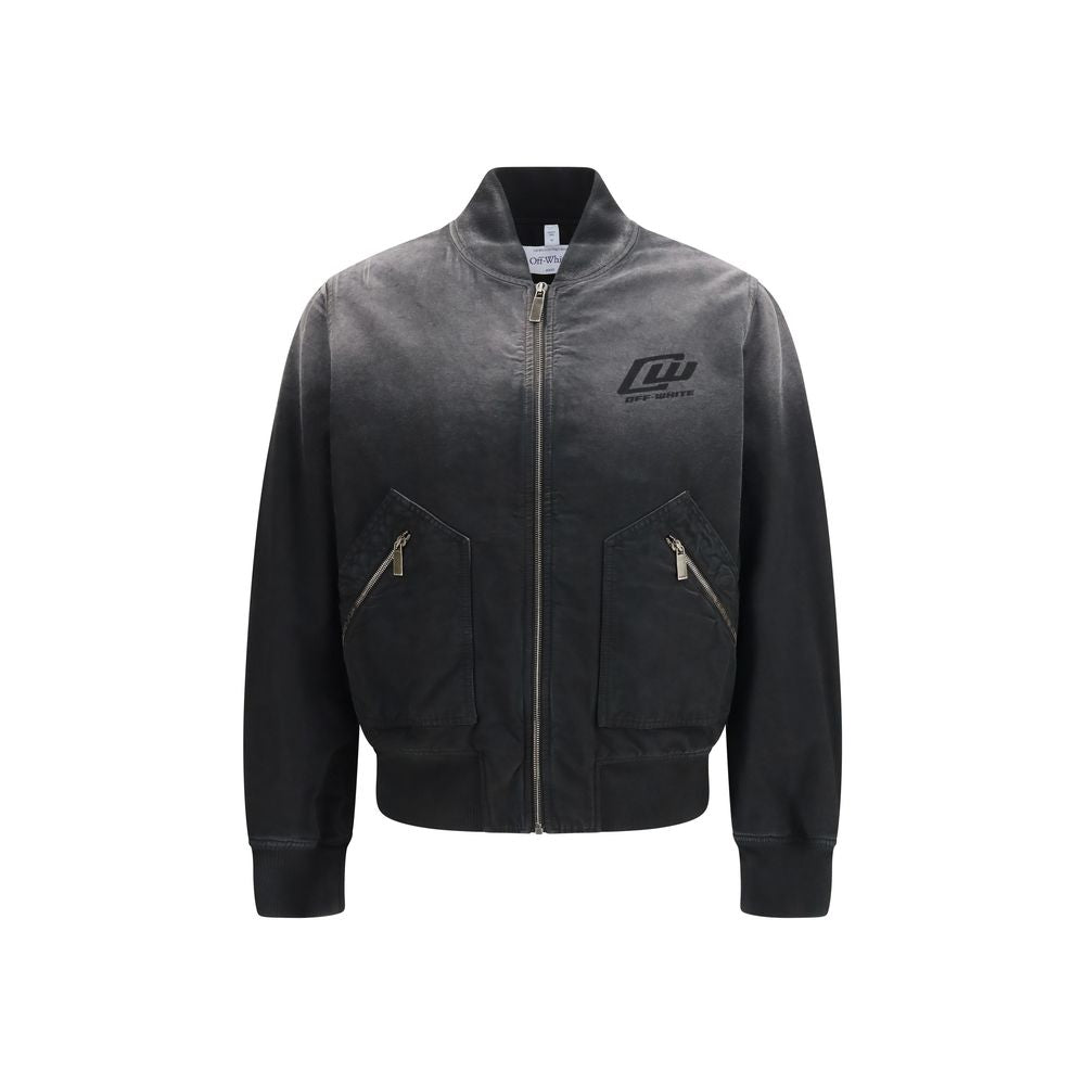 Blouson aviateur en coton noir Off-White