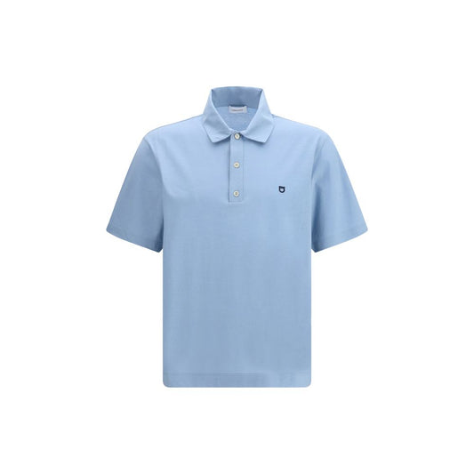 Polo Ferragamo blu in cotone