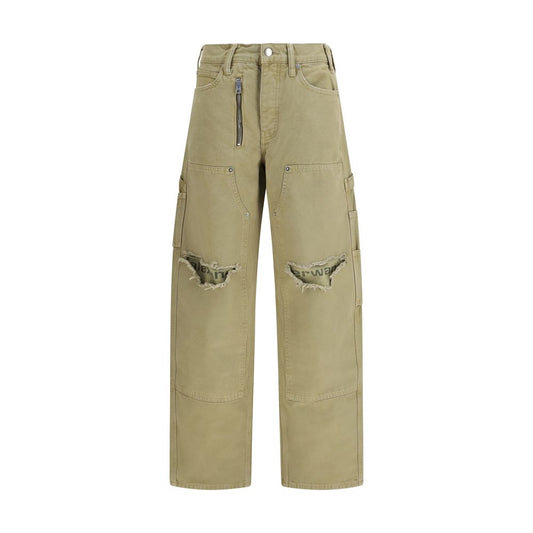 Pantaloni cargo bicolore in cotone Alexander Wang