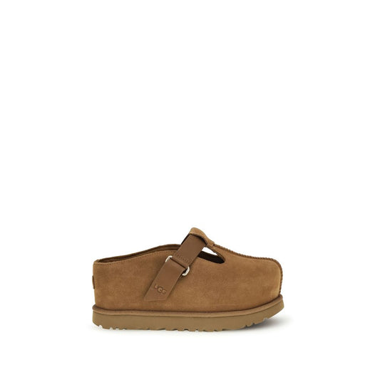 Mules UGG in pelle di vitello marrone Bos Taurus