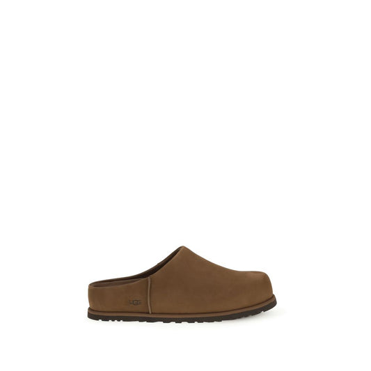 Mules UGG in pelle di vitello marrone Bos Taurus
