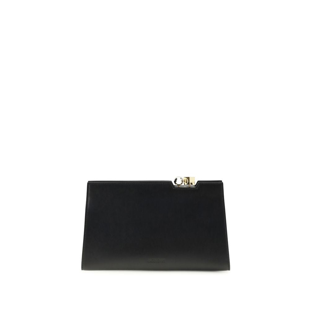 Borsa a Spalla Jacquemus in Pelle di Vitello Nera Bos Taurus