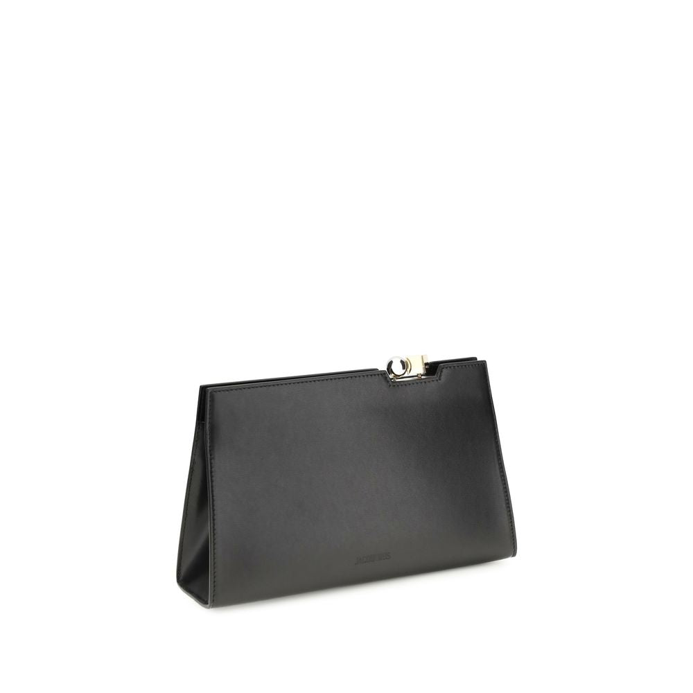 Borsa a Spalla Jacquemus in Pelle di Vitello Nera Bos Taurus