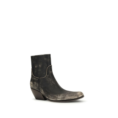 Stivaletti Balenciaga neri in pelle di vitello Bos Taurus