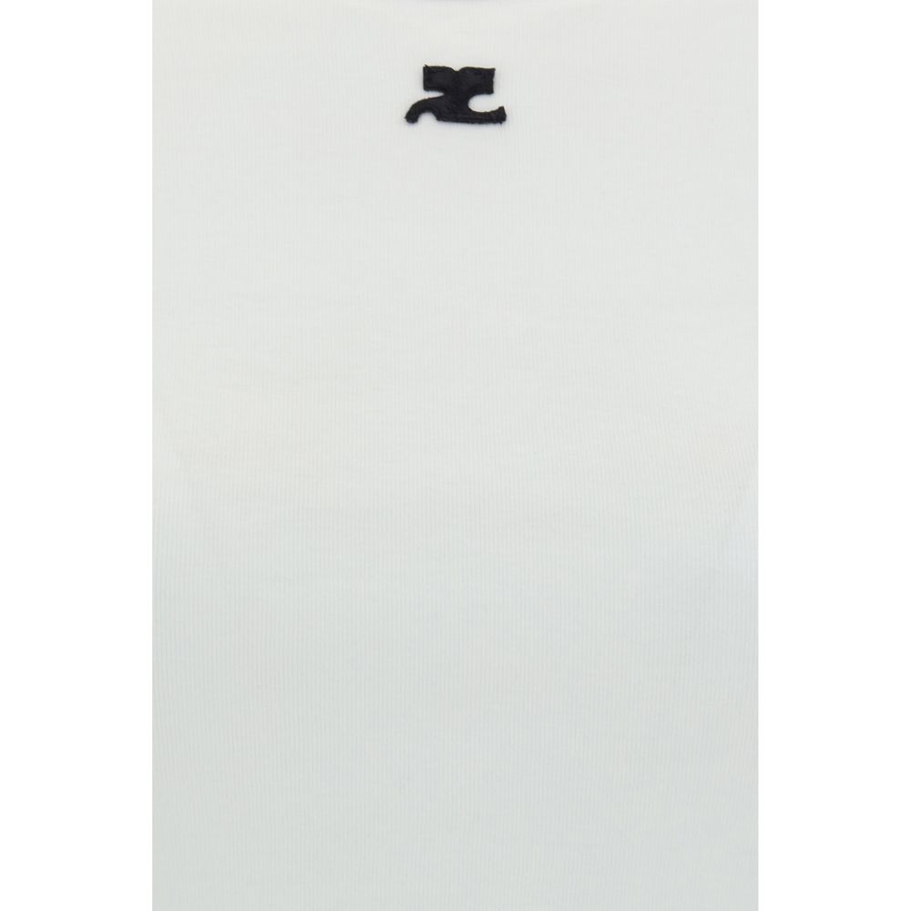 Maglietta bianca in cotone Courrèges