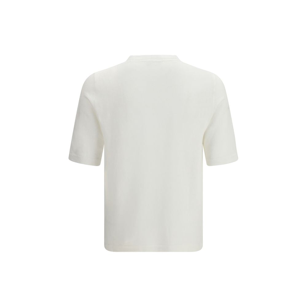 T-shirt en lin blanc Lardini