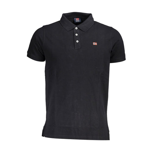 Polo uomo in cotone nero Norvegia 1963