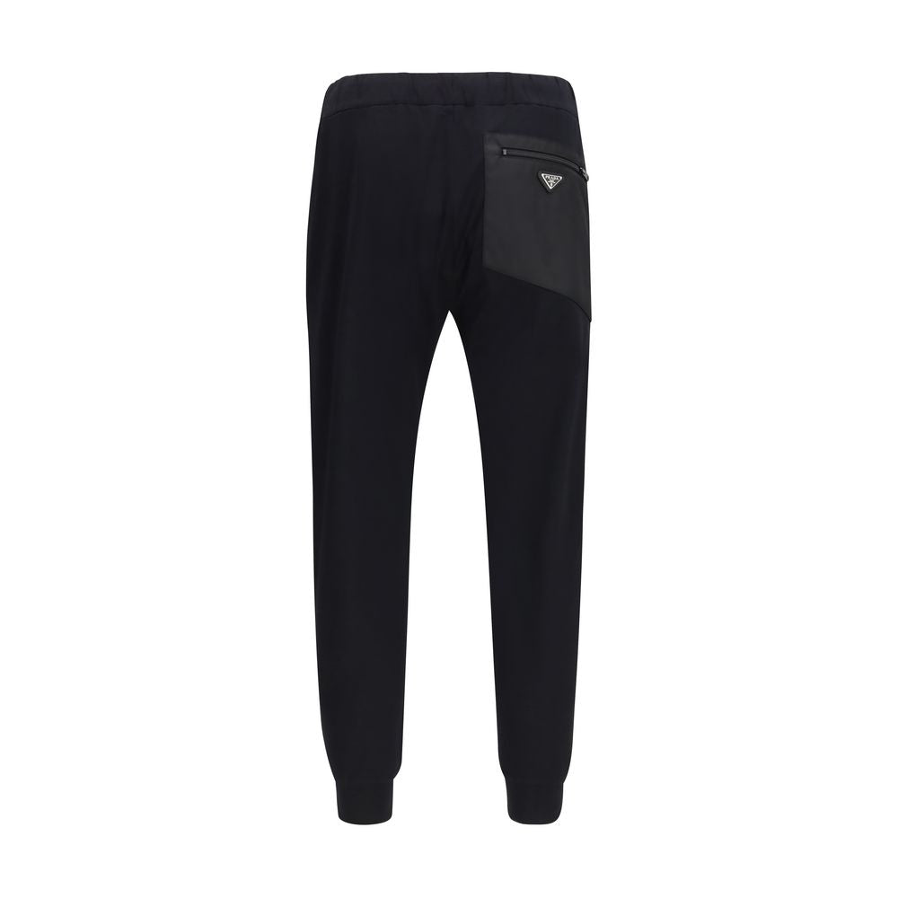 Pantaloni sportivi neri Prada