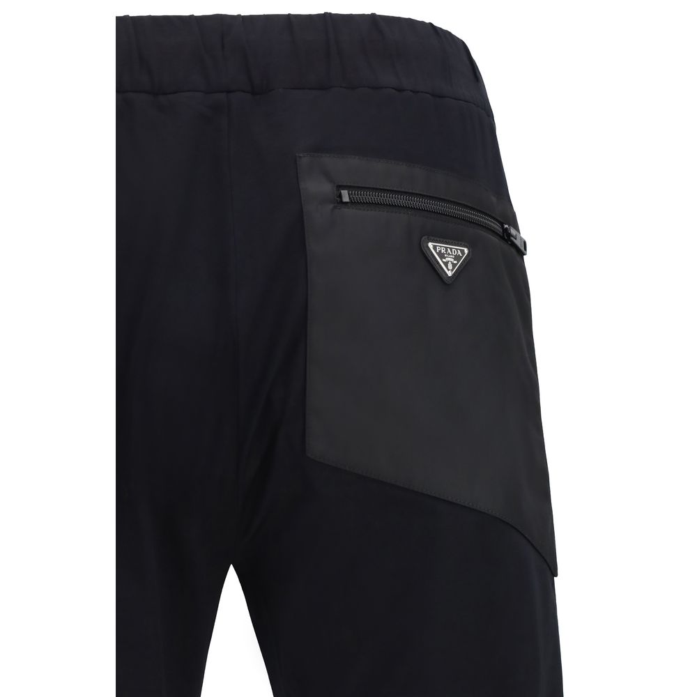 Pantaloni sportivi neri Prada