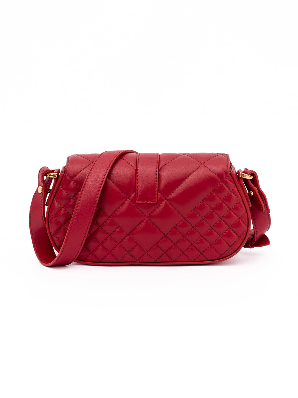 Borsa a tracolla in pelle trapuntata rossa Versace