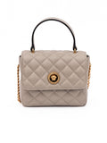 Borsa Versace in pelle trapuntata color talpa