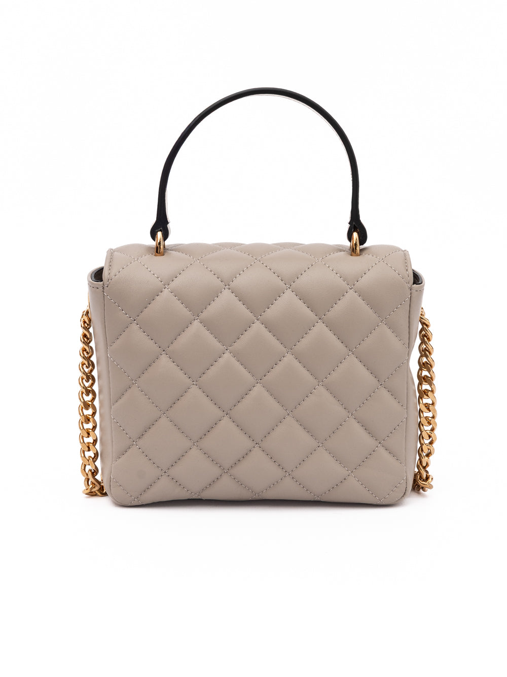 Borsa Versace in pelle trapuntata color talpa