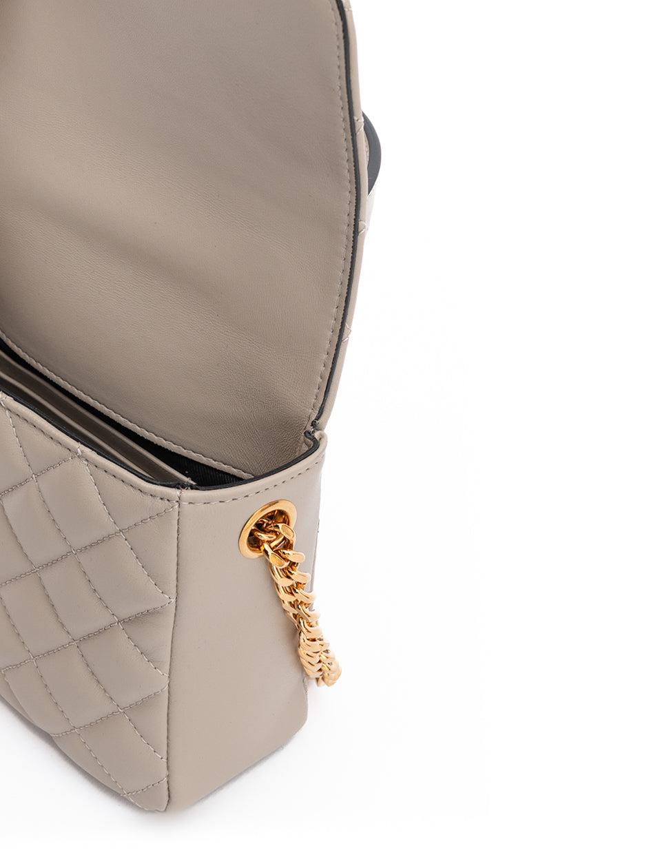 Borsa Versace in pelle trapuntata color talpa