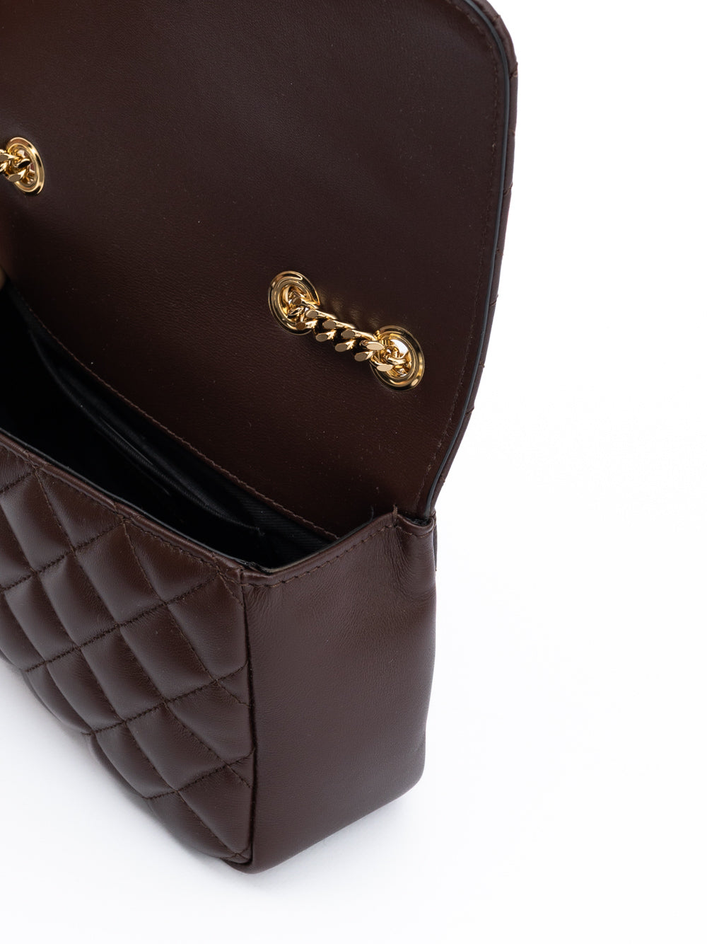 Borsa a tracolla Versace in pelle trapuntata marrone