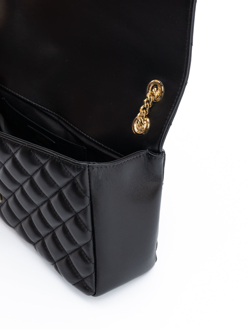 Borsa Versace con tracolla in pelle trapuntata nera