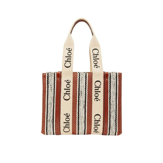 Borsa tote in lino Chloé marrone