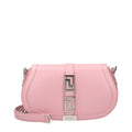 Borsa a spalla in pelle rosa Versace