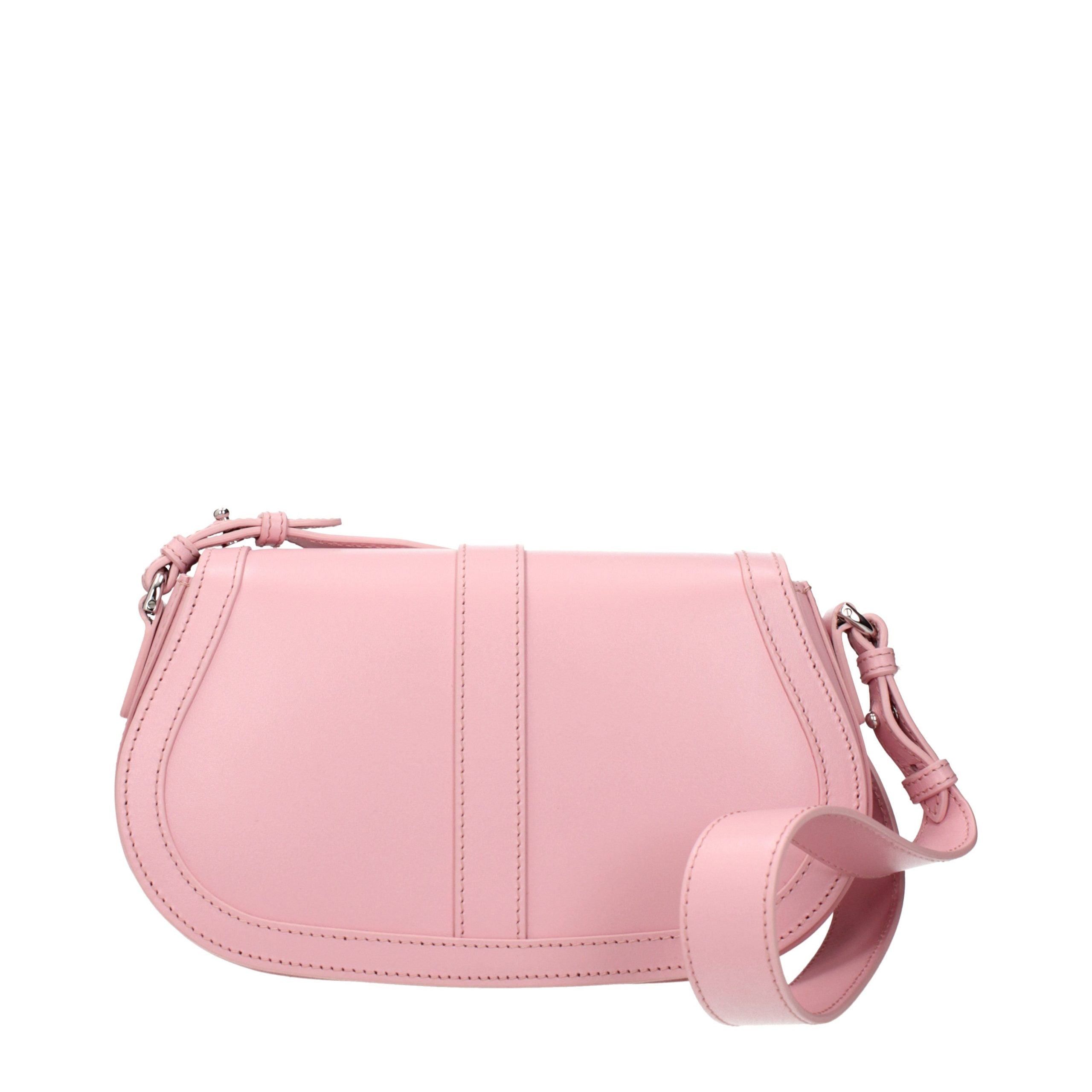 Borsa a spalla in pelle rosa Versace