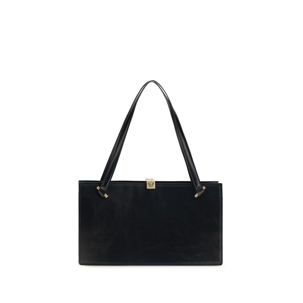 Borsa a Spalla Versace Nera in Pelle di Vitello Bos Taurus