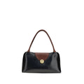 Bolso de hombro Versace de piel de ternera negra