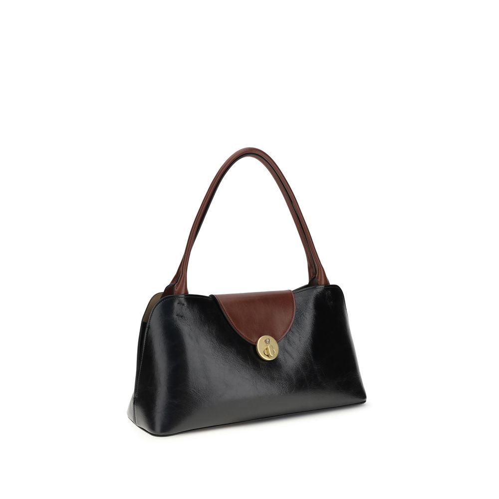 Borsa a Spalla Versace Nera in Pelle di Vitello Bos Taurus