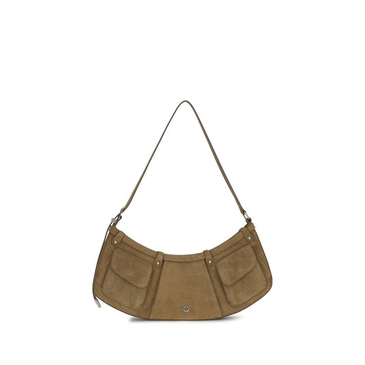 PINKO Borsa a Spalla Beige in Pelle di Vitello Bos Taurus