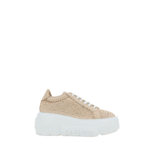 Casadei Beige Altre Fibre Platform Sneakers