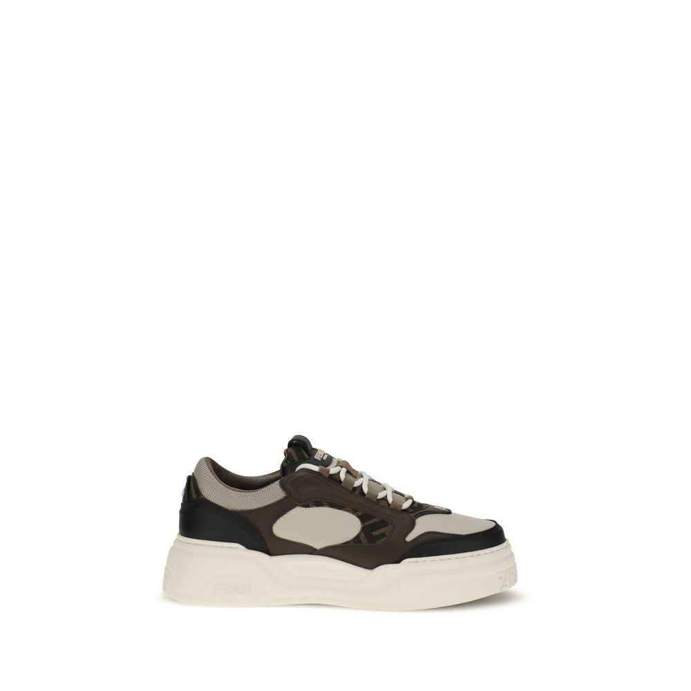 Baskets Chunky Fendi en Cuir de Veau Noir Bos Taurus
