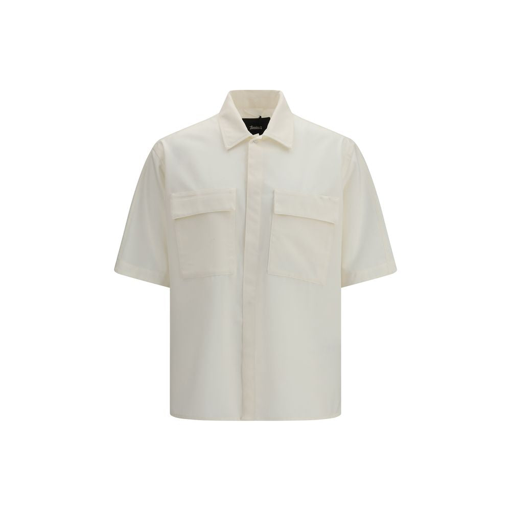 Chemise à manches courtes en polyester beige LAMINAR