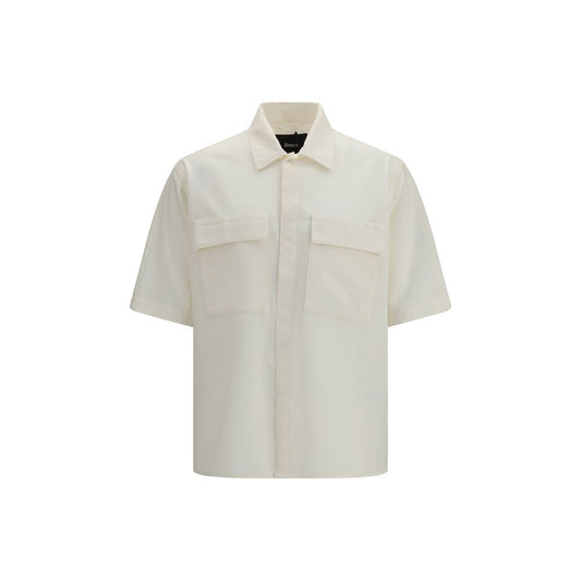 Camicia a maniche corte in poliestere beige LAMINAR