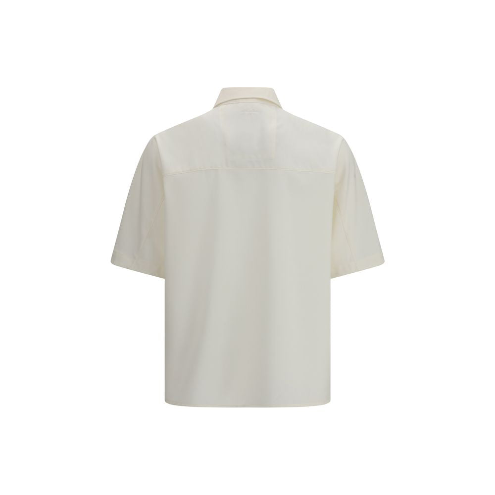 Chemise à manches courtes en polyester beige LAMINAR