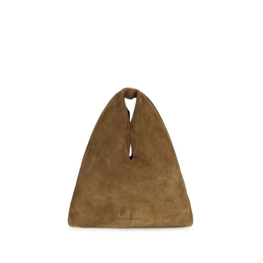 Manebì Borsa a Spalla in Pelle di Vitello Marrone Bos Taurus