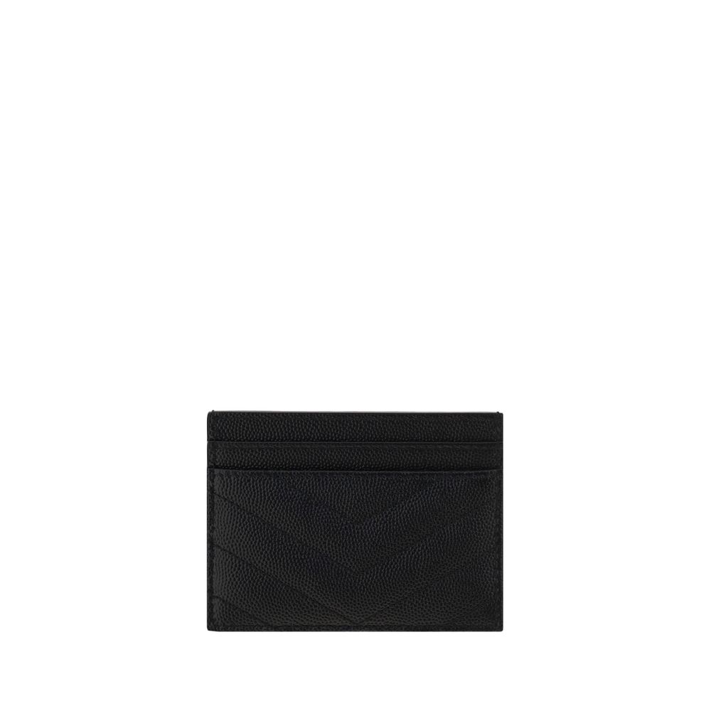 Portefeuille Saint Laurent en Cuir de Veau Noir Bos Taurus