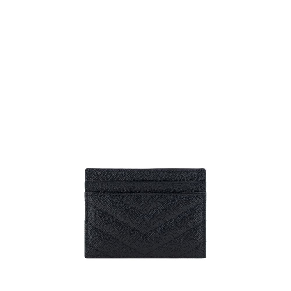 Portefeuille Saint Laurent en Cuir de Veau Noir Bos Taurus