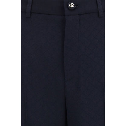 Gucci Blue Viscose Casual Pants