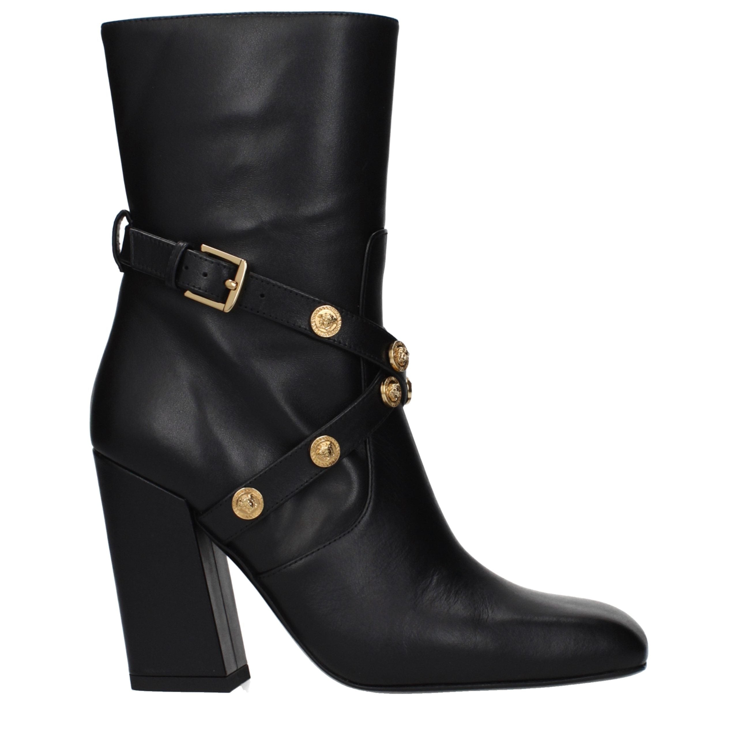 Stivaletti Versace in pelle nera