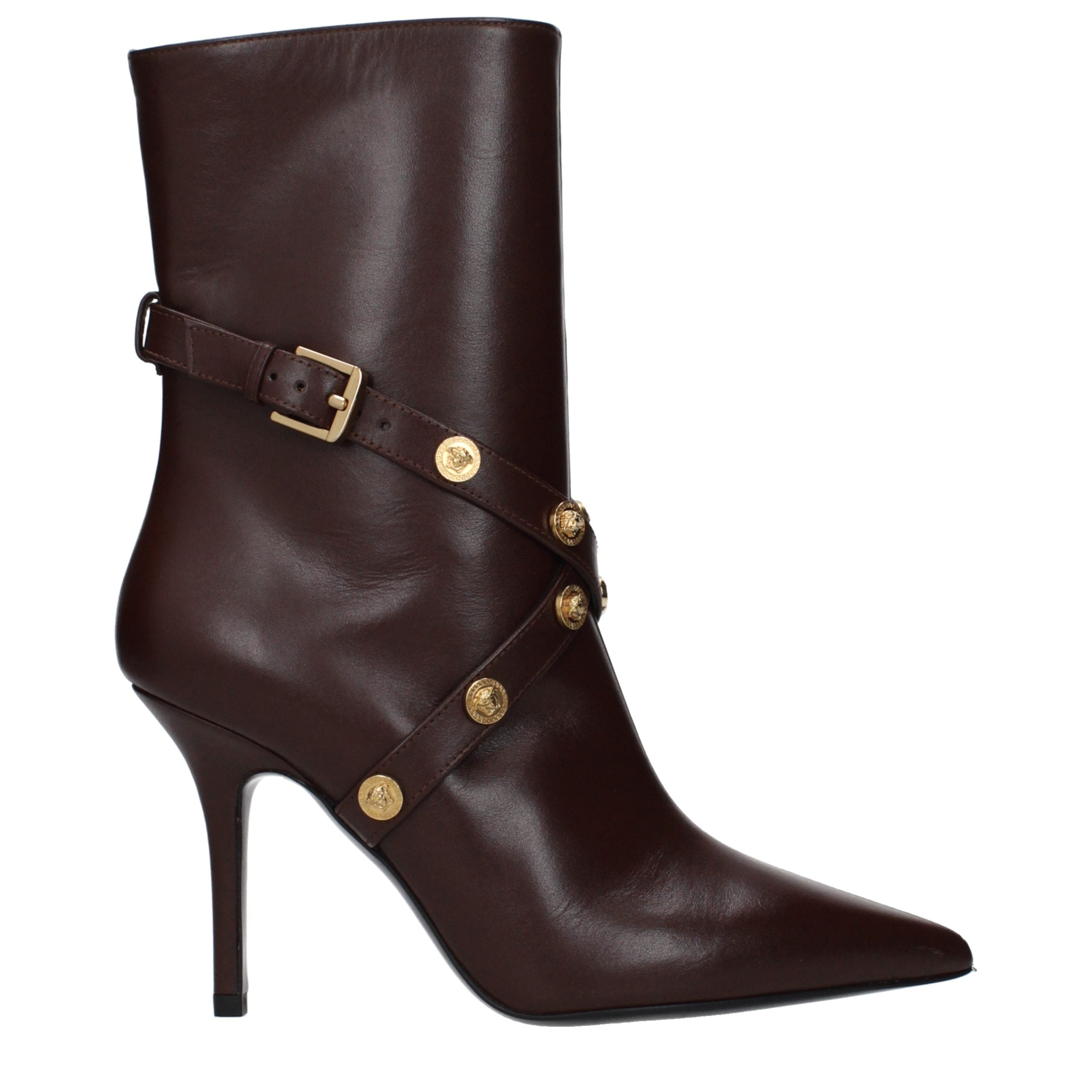 Stivaletti Versace in pelle marrone